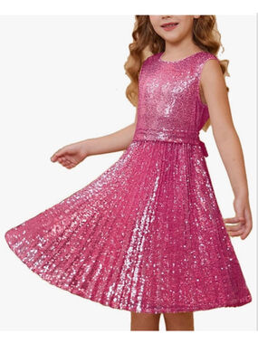 NEW GRACE KARIN Pink Sequin Dress Sleeveless Party Formal 10 Yrs